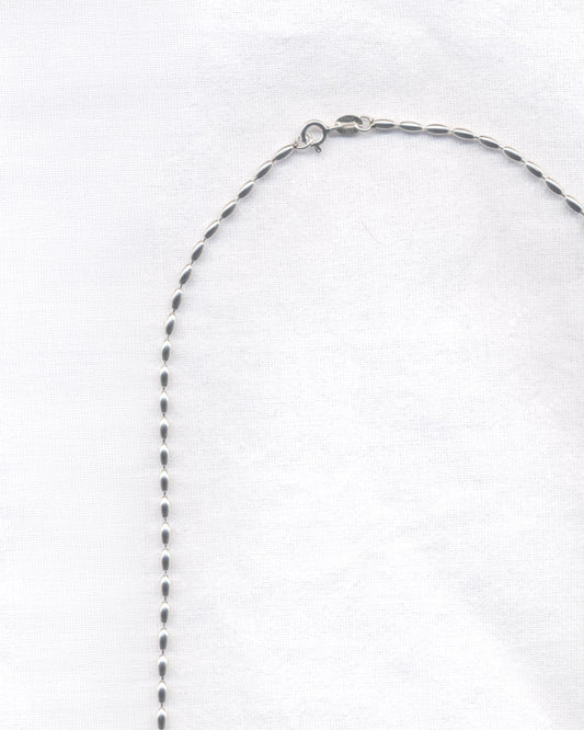 Rice Beads Silver Necklace