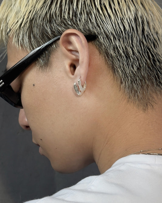 Luna Arc Silver Hoop