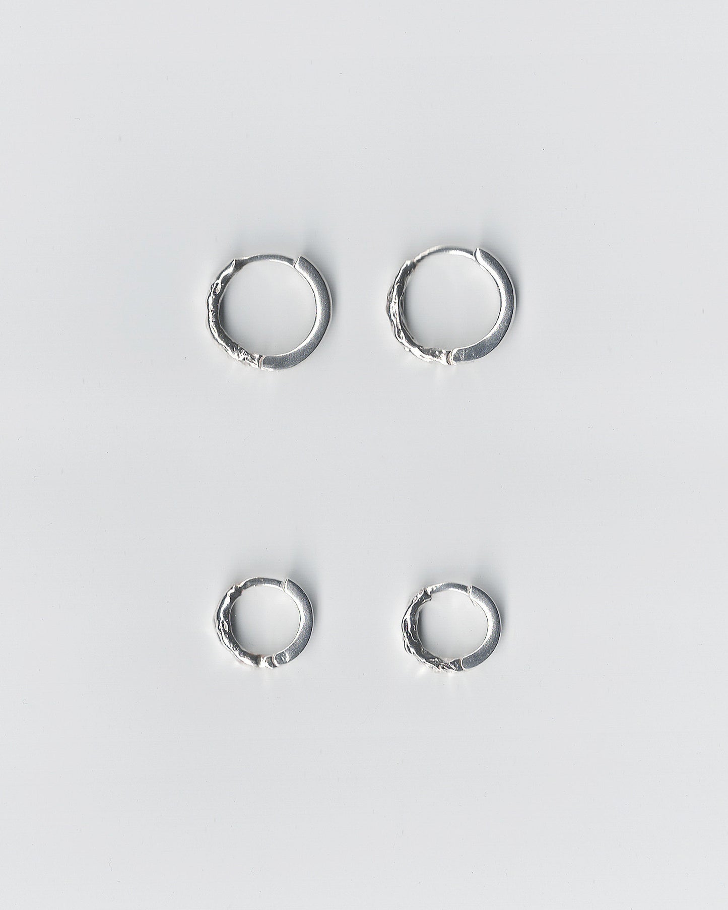 熔岩細銀圈耳環